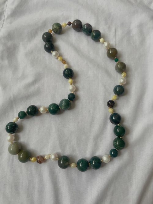 Retro halskæde m. Naturlige ferskvandsperler